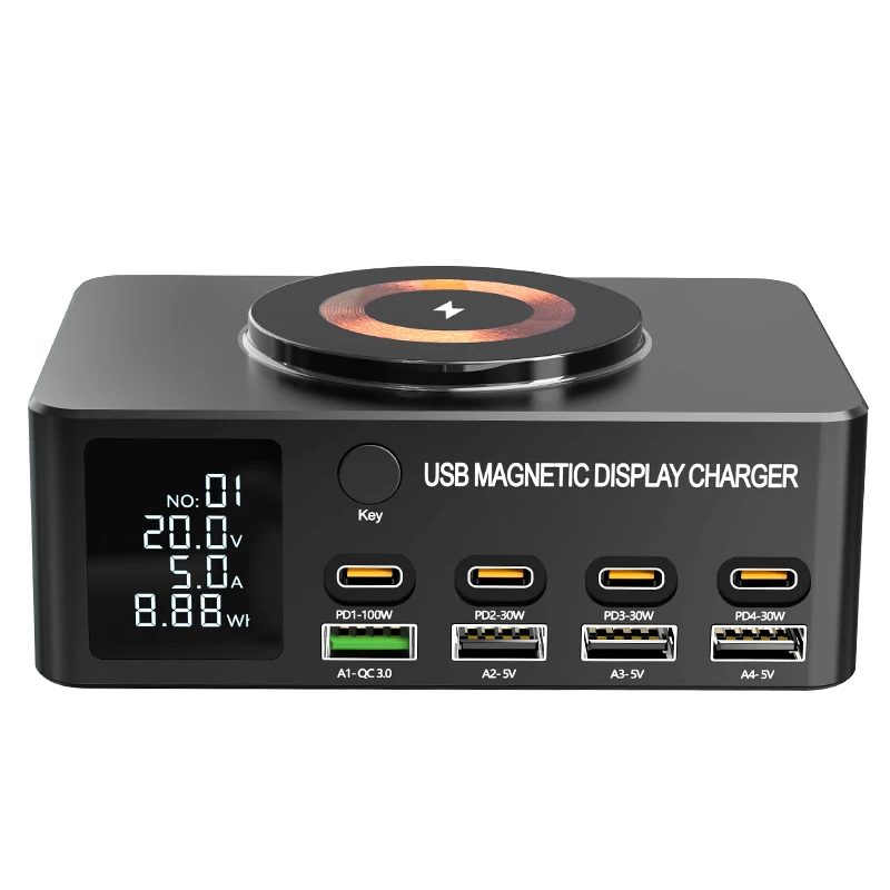 220W GaN USB C타입 고속 충전기 휴대용 QC3.0 140W 데스크탑 전원 충전 스테이션 아이폰 16 15 Pro Max 맥북 에어용 이미지 6