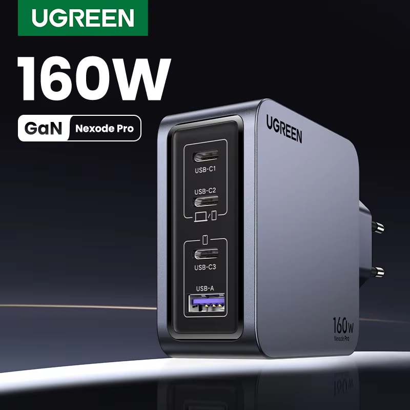 【KR 플러그 】유그린 160W GaN 충전기 PD3.1 QC4.0 3.0 고속 충전 MacBook Pro 노트북 USB 충전 지원 삼성 iPhone 17 샤오미 태블릿등 적용 이미지 1