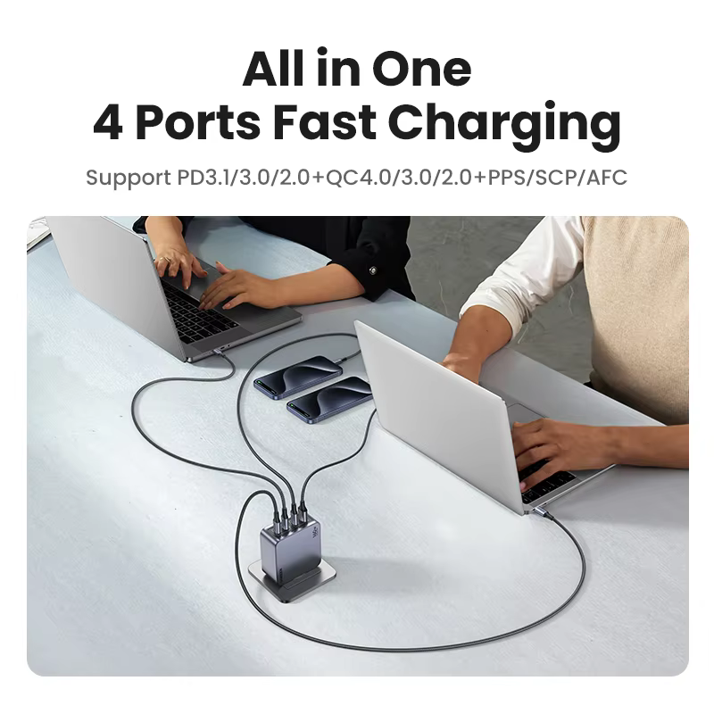 【KR 플러그 】유그린 160W GaN 충전기 PD3.1 QC4.0 3.0 고속 충전 MacBook Pro 노트북 USB 충전 지원 삼성 iPhone 17 샤오미 태블릿등 적용 이미지 4