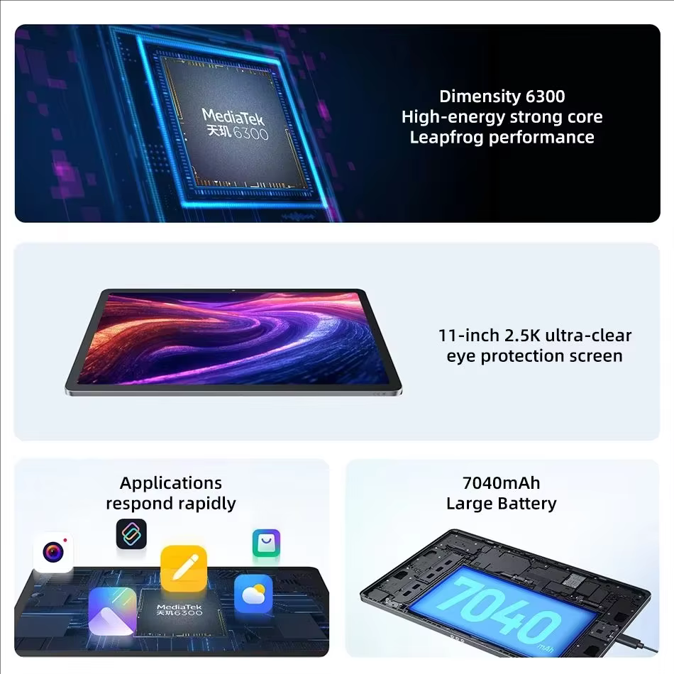 글로벌롬 레노버 샤오신 패드 11 2025 탭 128GB 256GB 디멘시티 6300 11인치 2.5K 스크린 7040mAh 와이파이 안드로이드 패드 구글 플레이 태블릿 이미지 2