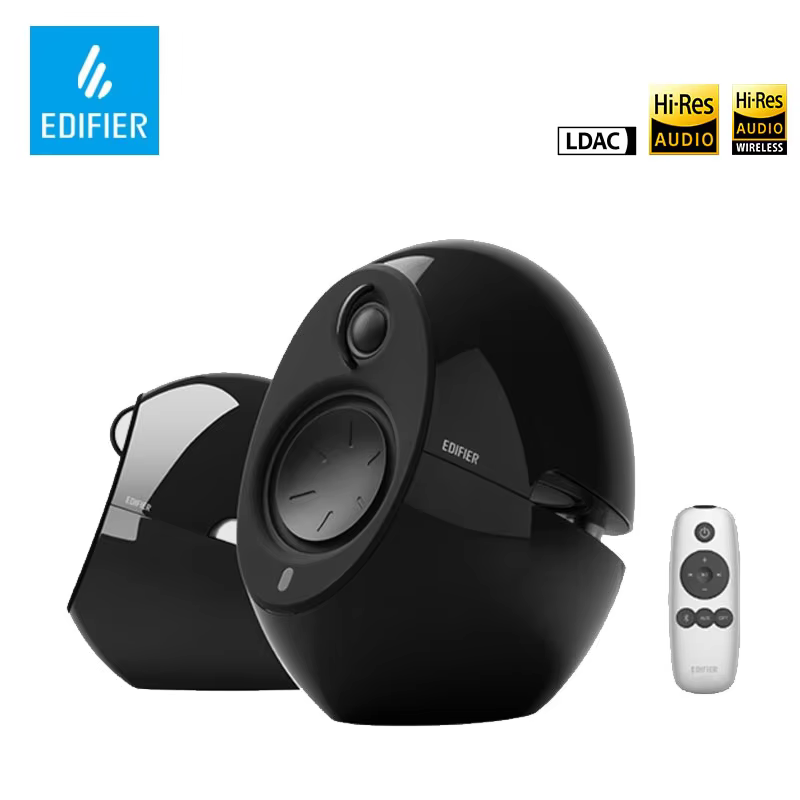 Edifier e25HD 2.0 멀티미디어 스피커, 고해상도 LDAC 컴퓨터 스피커, 블루투스 5.3, AUX 광학 입력, 74W RMS 이미지 1