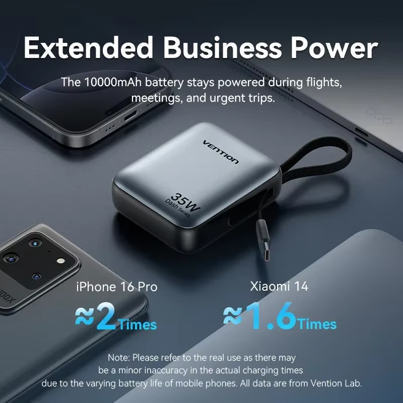 벤션 CCC 10000mAh 35W 파워 뱅크 고속 충전 휴대용 미니 3C 파워뱅크 아이폰 17 샤오미 외장 보조 배터리 충전기 이미지 6