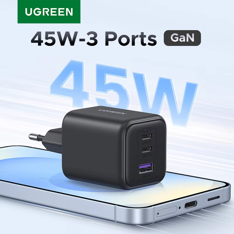 UGREEN 45W/30W/25W/20W GaN 충전기 PD3.0 PPS QC3.0 USB C 고속 충전기 (삼성 S26, 아이폰 17/16/15/프로 맥스, 아이패드, 샤오미 태블릿 호환 가능) 이미지 1