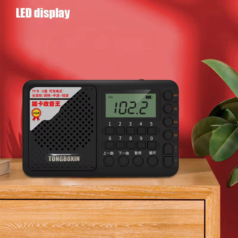 AM FM SW 풀 밴드 라디오 TF USB 디스크 플레이어 충전식 18650 리튬 이온 배터리가 장착된 휴대용 Mp3 스피커 이미지 6