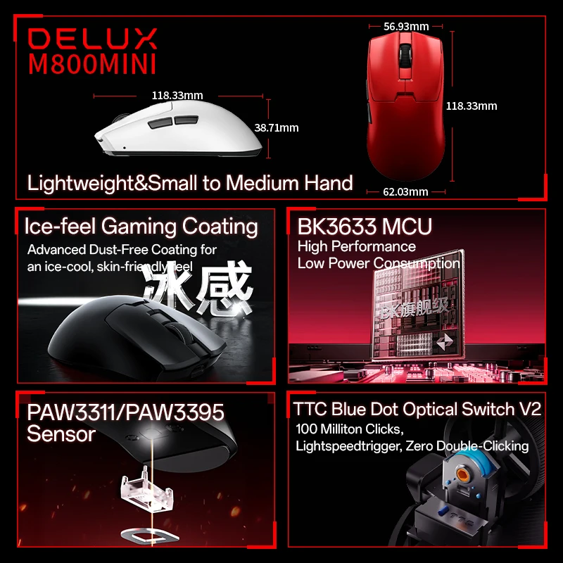 디럭스 M800 무선 게이밍 마우스 이미지 4