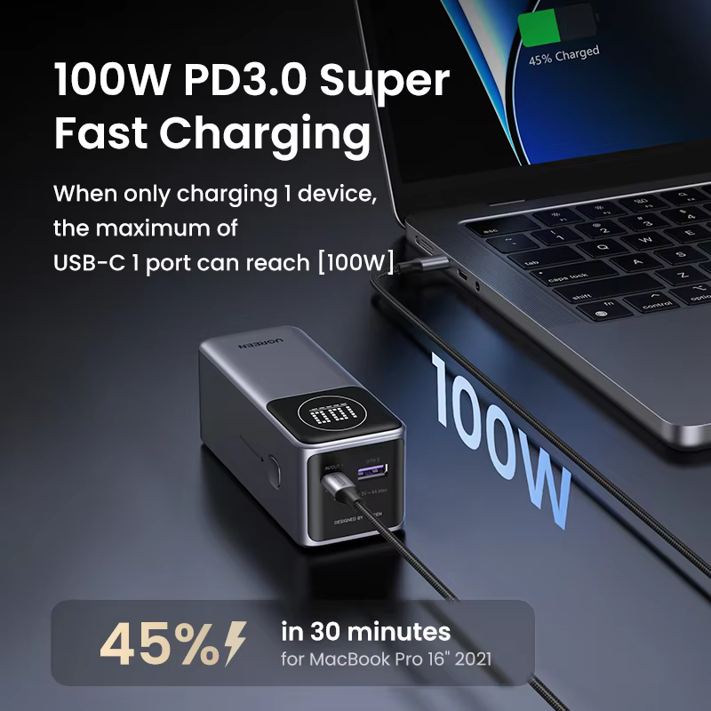UGREEN Nexode 미니 100W 12000mAh 보조배터리 20000mAh 휴대용 PD 외장 배터리 파워뱅크 (아이폰 17 Pro, 16 고속 충전 지원) UGREEN Nexode 미니 100W 12000mAh 보조배터리 20000mAh 휴대용 PD 외장 배터리 파워뱅크 (아이폰 17 Pro, 16 고속 충전 지원) 이미지 2