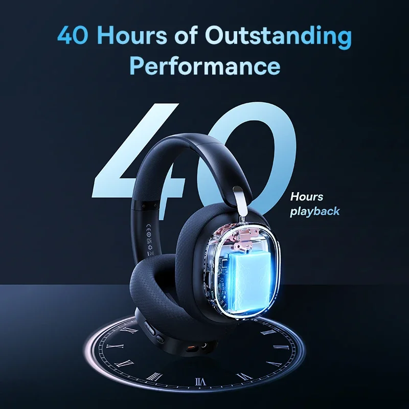 Baseus GH02 게임용 무선 헤드폰(마이크 포함) 오버이어 헤드폰 Bluetooth 5.3 40mm 드라이버 2.4G/무선/케이블 RGB 헤드셋 이미지 5