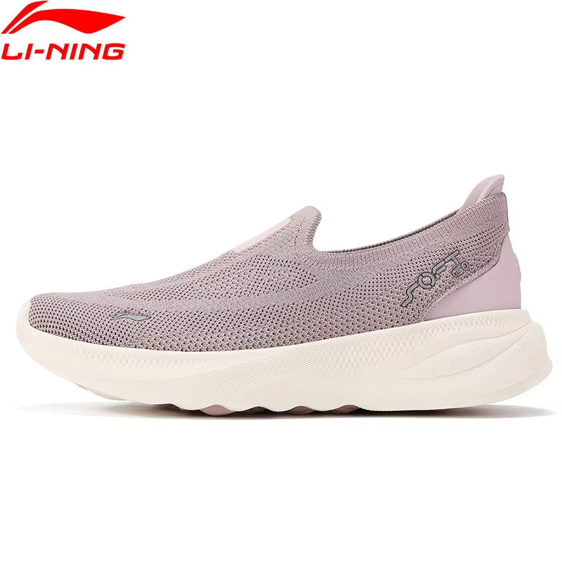 Li-Ning 여성용 SOFT GO 2 니트 슬립온 캐주얼 워킹 슈즈 통기성 쿠션 유연한 LiNing 편안한 운동화 AGLV018 이미지 3