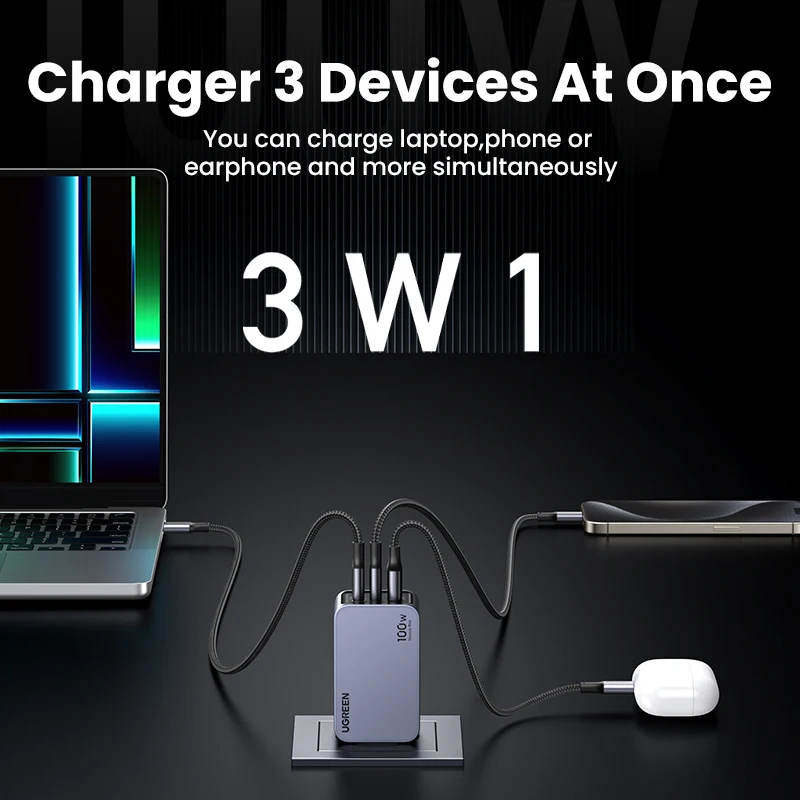 UGREEN 100W GaN 충전기 USB C 충전기 QC4.0 3.0 퀵 차지 맥북 노트북 태블릿 PD 고속 충전기 아이폰 17 16 15 프로용 UGREEN 100W GaN 충전기 USB C 충전기 QC4.0 3.0 퀵 차지 맥북 노트북 태블릿 PD 고속 충전기 아이폰 17 16 15 프로용 이미지 3