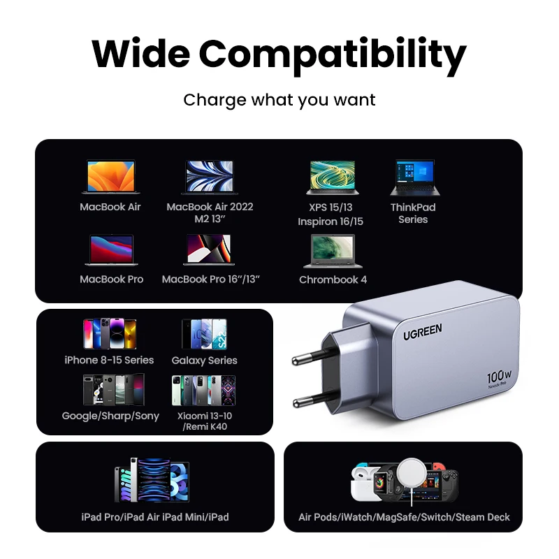 UGREEN 100W GaN 충전기 USB C 충전기 QC4.0 3.0 퀵 차지 맥북 노트북 태블릿 PD 고속 충전기 아이폰 17 16 15 프로용 UGREEN 100W GaN 충전기 USB C 충전기 QC4.0 3.0 퀵 차지 맥북 노트북 태블릿 PD 고속 충전기 아이폰 17 16 15 프로용 이미지 5