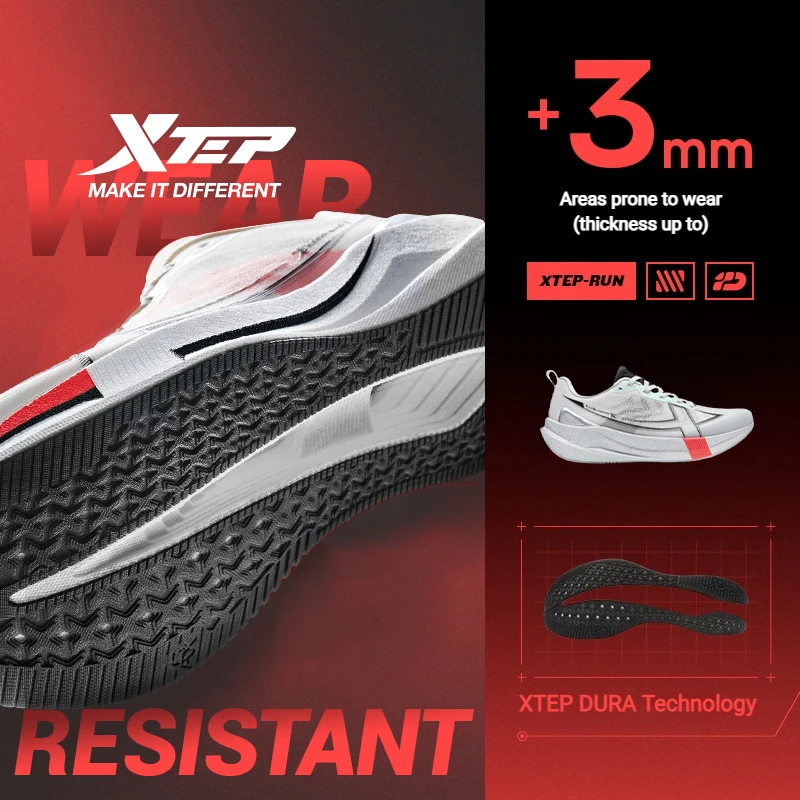 Xtep 2000km 5.0 러닝화 소프트 유니버설 스니커즈 쿠션 내구성 조깅 내마모성 경량 신발 874119110023 이미지 3