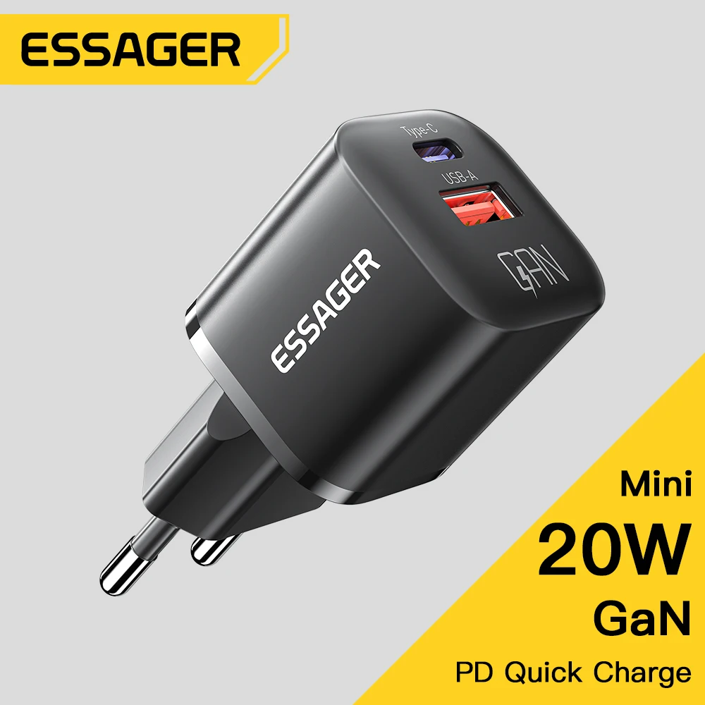 Essager 20W GaN USB 유형 C 충전기 PD 고속 충전 전화 QC 3.0 iPhone 14 13 12 11 Pro Max Mini iPad 충전용 빠른 충전기 이미지 1