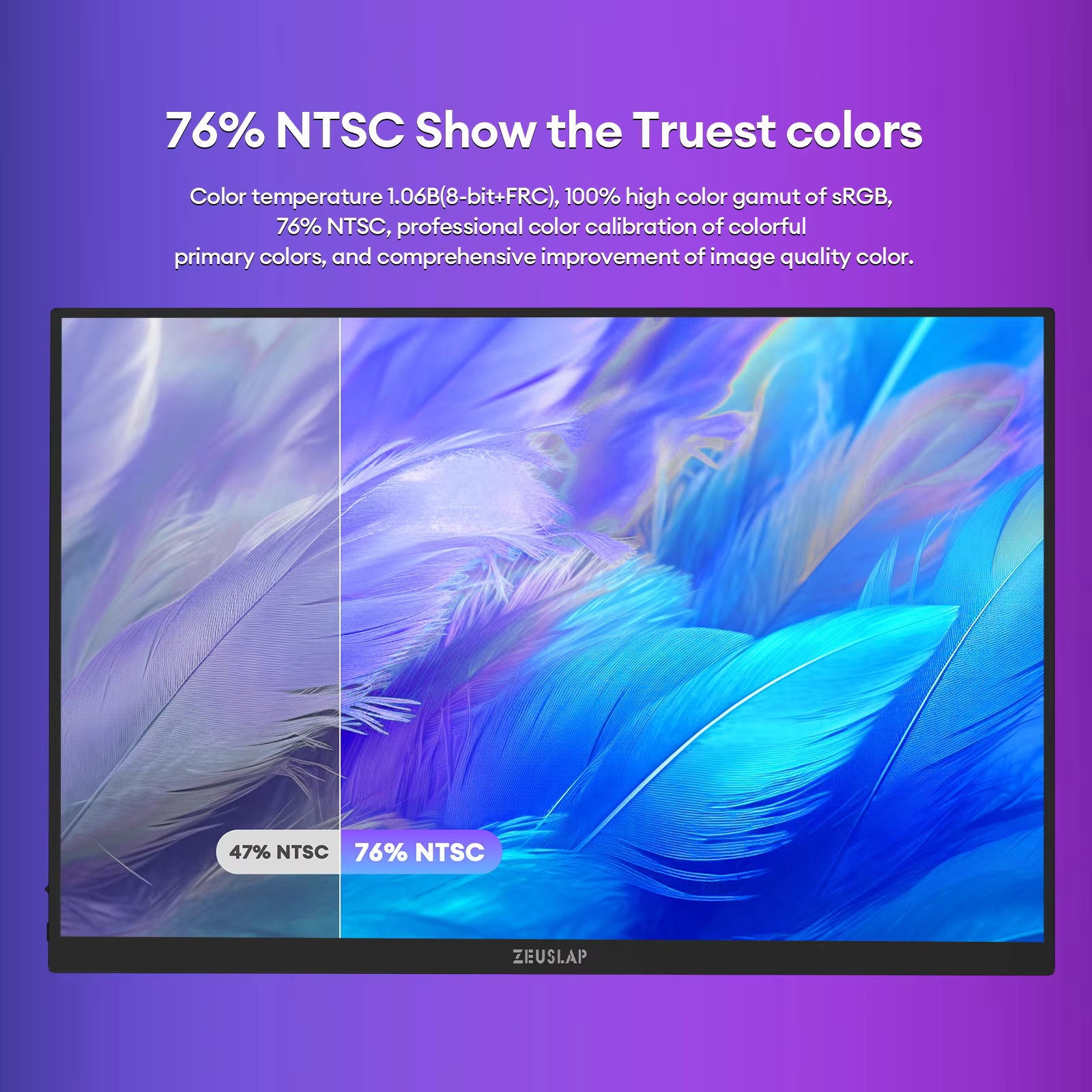 ZEUSLAP 16" 2.5K 144hz 터치 스크린 휴대용 모니터 2560*1600 100%sRGB 500Cd/m² 노트북 컴퓨터용 여행용 디스플레이 ZEUSLAP 16" 2.5K 144hz 터치 스크린 휴대용 모니터 2560*1600 100%sRGB 500Cd/m² 노트북 컴퓨터용 여행용 디스플레이 이미지 2