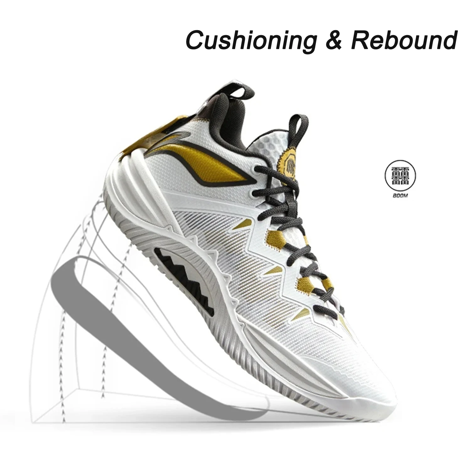 Li-Ning 남성용 BADFIVE STORM 2025 야외 농구화 BOOM 쿠셔닝 TUFF OS 웨어러블 LiNing 스포츠 스니커즈 ABFV017 이미지 2