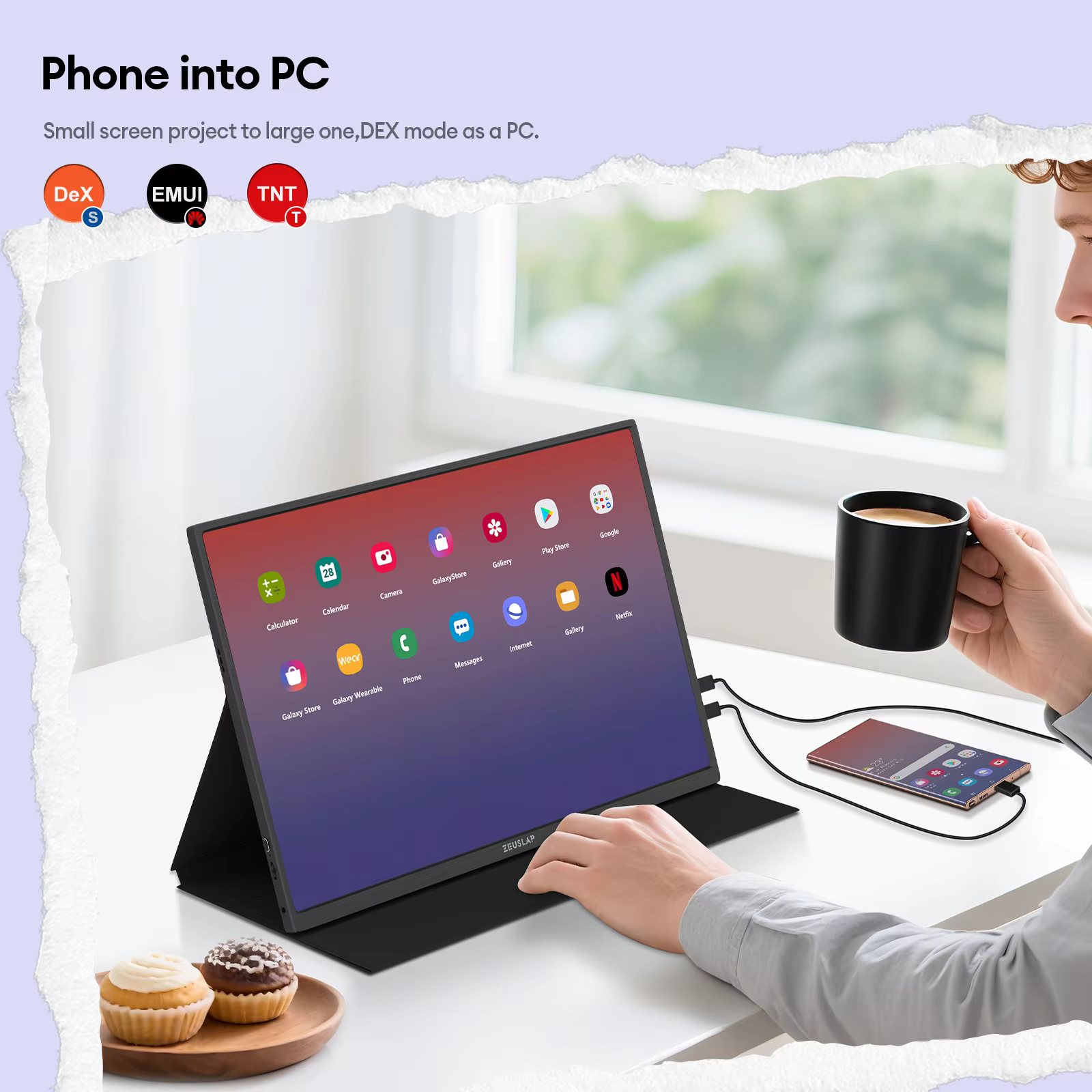 ZEUSLAP-Z16K 16인치 4K 휴대용 모니터 3840x2400 100% DCI-P3 썬더볼트 USB-C HDMI 휴대폰, PS5, 노트북 PC 보조 화면 ZEUSLAP-Z16K 16인치 4K 휴대용 모니터 3840x2400 100% DCI-P3 썬더볼트 USB-C HDMI 휴대폰, PS5, 노트북 PC 보조 화면 이미지 4