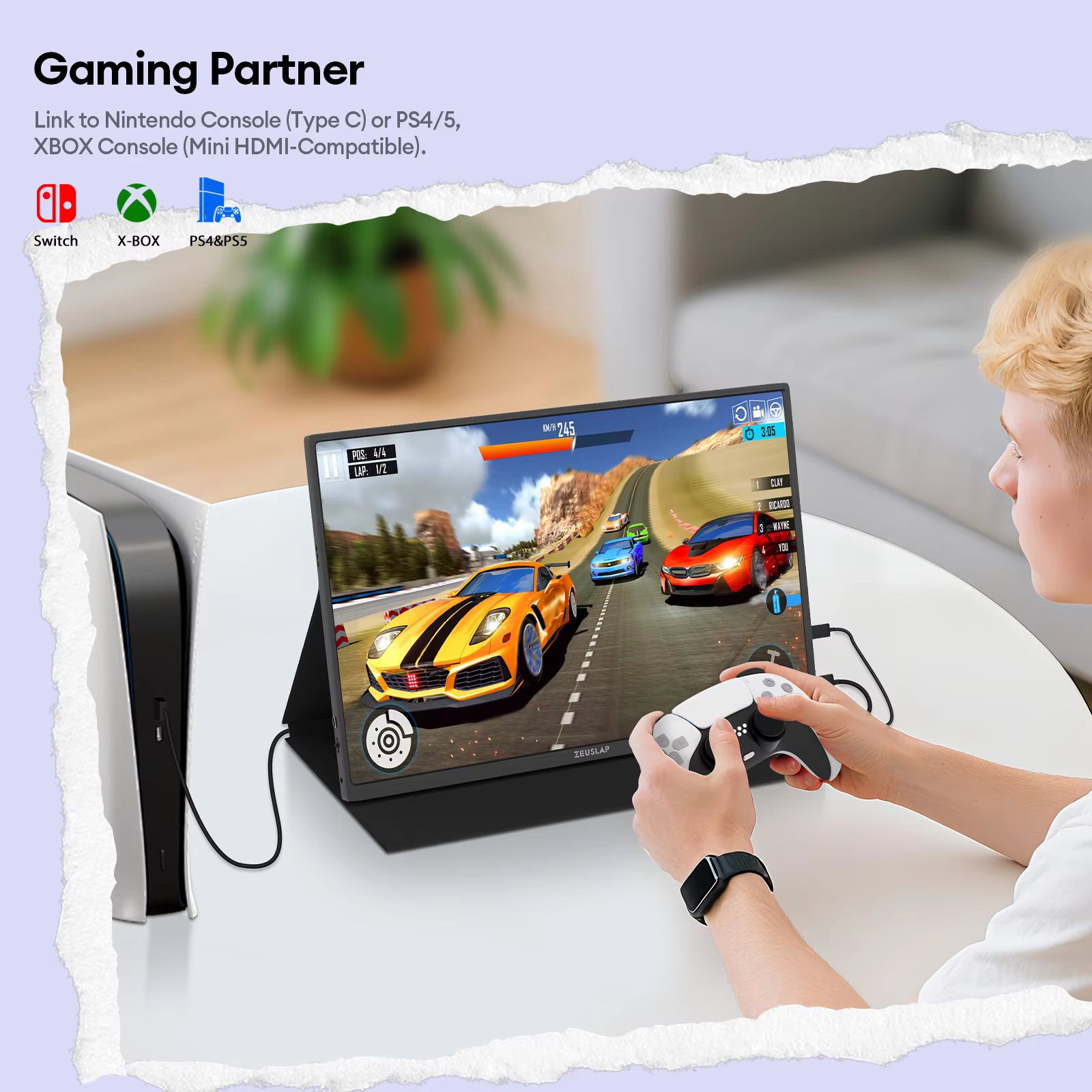 ZEUSLAP-Z16K 16인치 4K 휴대용 모니터 3840x2400 100% DCI-P3 썬더볼트 USB-C HDMI 휴대폰, PS5, 노트북 PC 보조 화면 ZEUSLAP-Z16K 16인치 4K 휴대용 모니터 3840x2400 100% DCI-P3 썬더볼트 USB-C HDMI 휴대폰, PS5, 노트북 PC 보조 화면 이미지 6