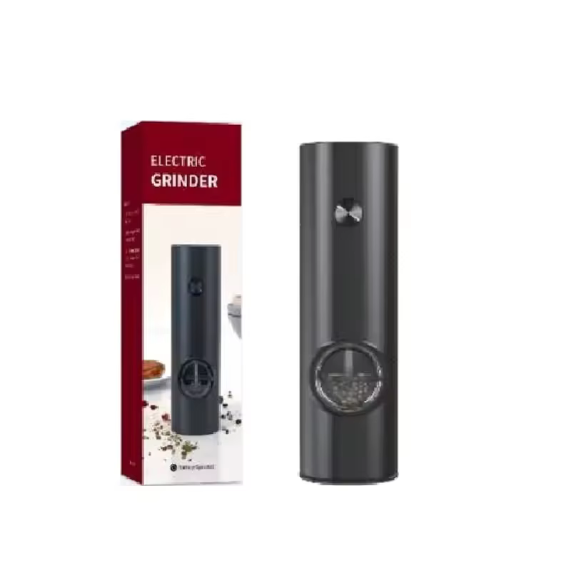 CROSIKO KYMQ-14-BS 원프레스 전기 후추 소금 분쇄기 5단계 조절 가능한 굵기 LED 라이트 세라믹 밀 주방 도구 이미지 3