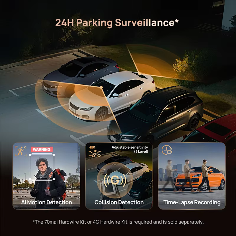 70mai 대시캠 4K A810S HDR IMX678 슈퍼커패시터 4G LTE 원격 제어 Wi-Fi 6 음성 제어 GPS ADAS 차량용 카메라 70mai A810S 이미지 6