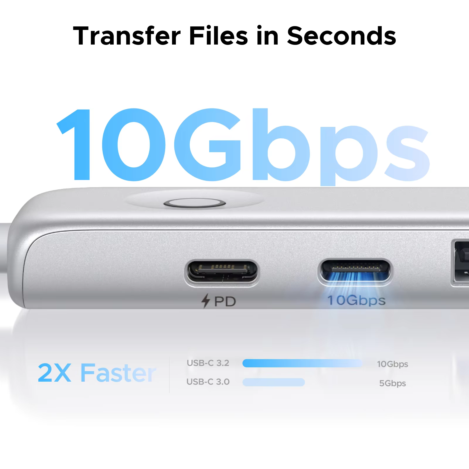 UGREEN 5-in-1 USB-C 허브 USB3.2 Gen2 10Gbps 데이터 전송 타입-C - 4K60Hz HDMI USB2.0 포트 PD100W (노트북, 맥북, HP, 델 호환) UGREEN 5-in-1 USB-C 허브 USB3.2 Gen2 10Gbps 데이터 전송 타입-C - 4K60Hz HDMI USB2.0 포트 PD100W (노트북, 맥북, HP, 델 호환) 이미지 4