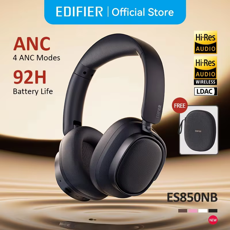 Edifier ES850NB 무선 헤드폰 노이즈 캔슬링 블루투스 이어폰 고해상도 무선 오버이어 헤드폰 (캐리백 포함) Edifier ES850NB 무선 헤드폰 노이즈 캔슬링 블루투스 이어폰 고해상도 무선 오버이어 헤드폰 (캐리백 포함) 이미지 1