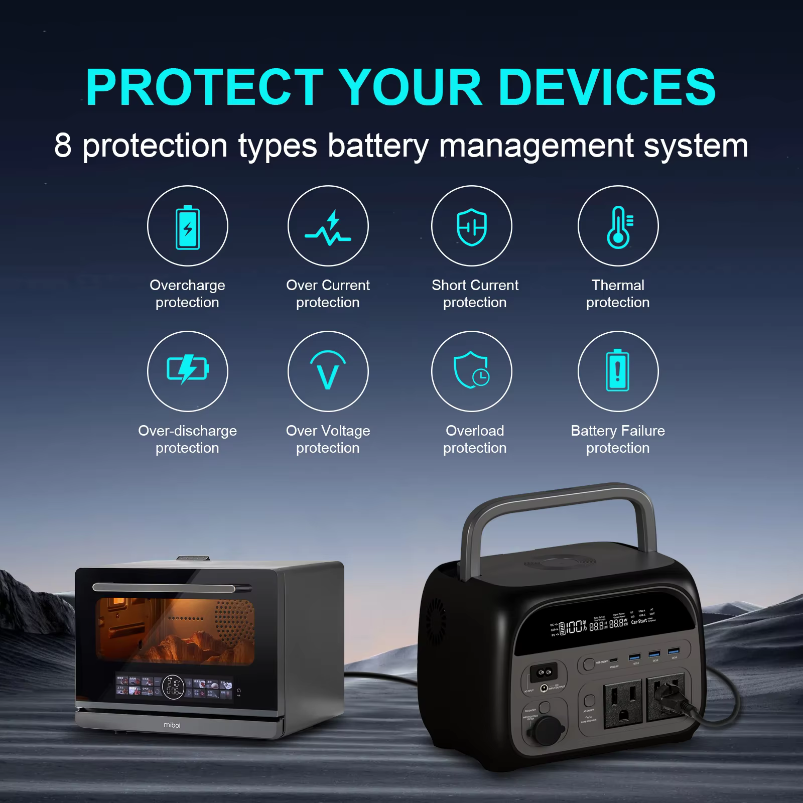 CTOLITY AP400 500W 휴대용 발전소 345.6Wh 108000mAh 태양광 발전기 LiFePo4 배터리 AC 에너지 저장 공급 캠핑 RV 이미지 3