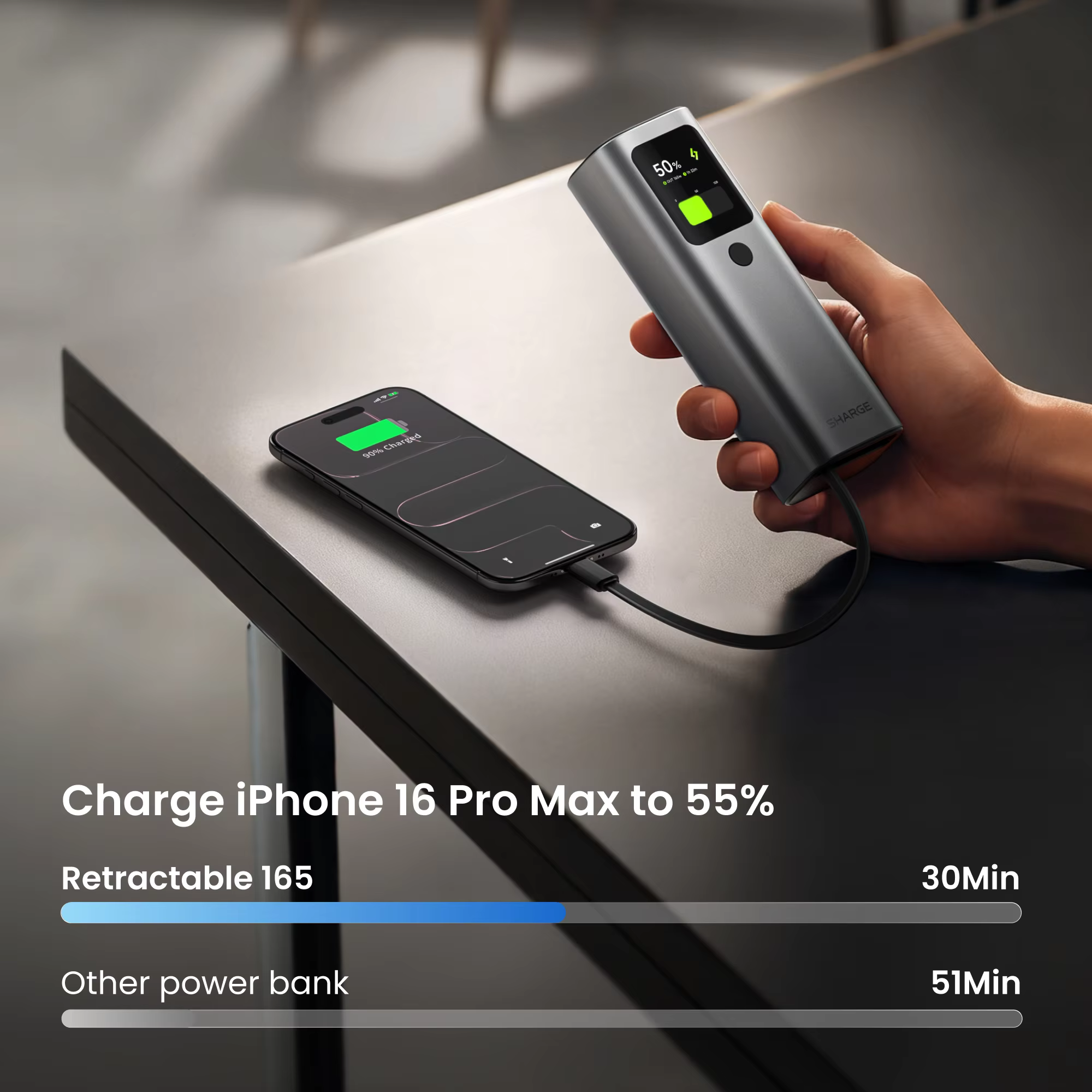 SHARGE 165W 노트북 보조배터리 20000mAh 3포트 고속 충전 내장형 접이식 케이블 (맥북, 아이폰 17, 아이패드 호환) SHARGE 165W 노트북 보조배터리 20000mAh 3포트 고속 충전 내장형 접이식 케이블 (맥북, 아이폰 17, 아이패드 호환) 이미지 6