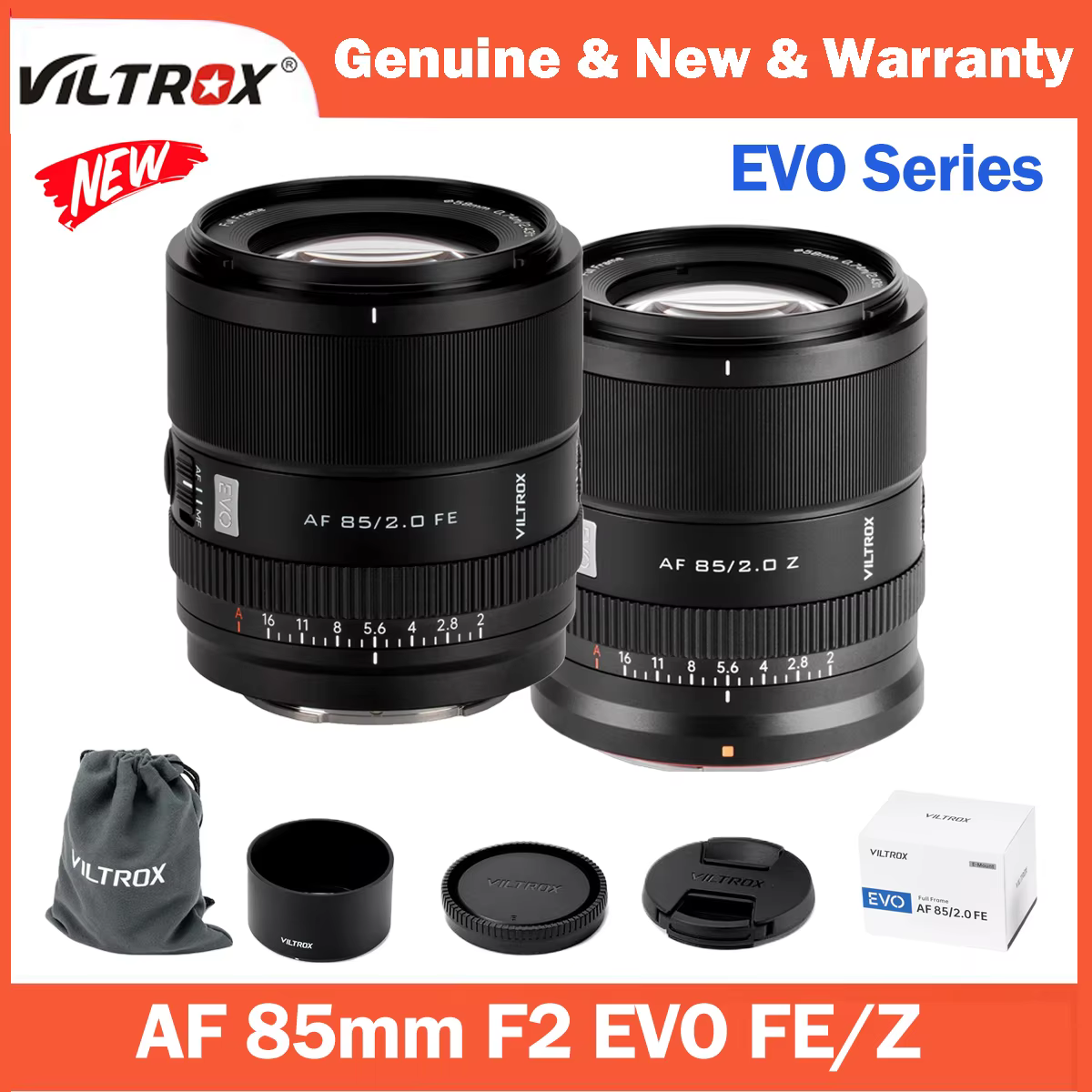 NEW Viltrox 85mm F2.0 EVO FE 풀프레임 자동 초점 중형 망원 단초점 렌즈 소니 E 마운트 A7IV A7C ZV-E1 FX3 A9III A7RIII용 이미지 1