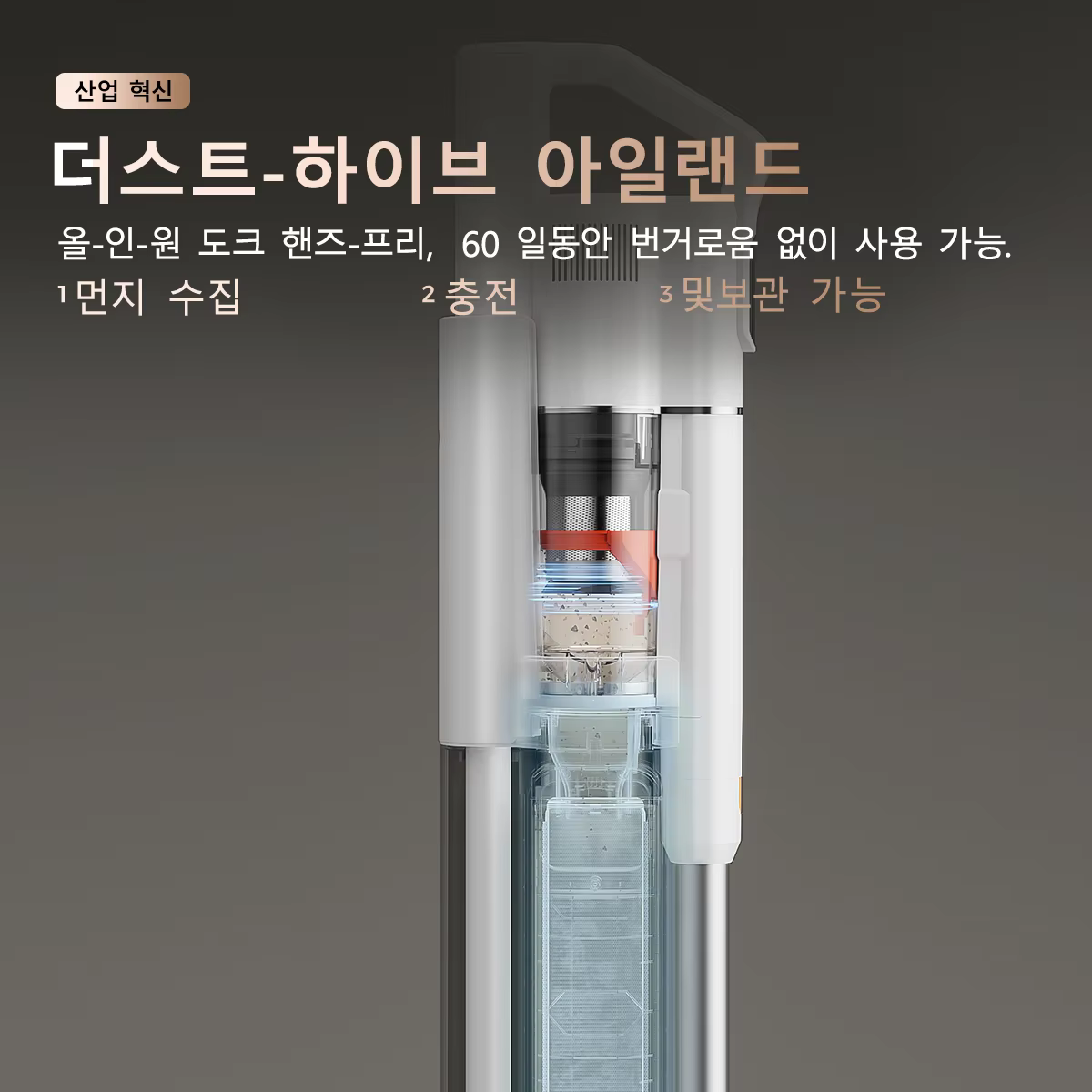 UWANT V500 자동 먼지 비움 무선청소기, 애완동물 청소기, UV-C 살균 램프, 25,000Pa 이미지 4