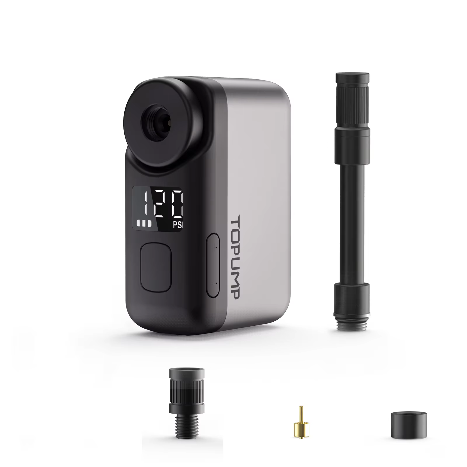 TOPUMP TB2 PRO 자전거 무선 타이어 팽창기 용 미니 휴대용 전기 펌프 120PSI 최대 450mAh 배터리 (화면 고속 충전 포함) 이미지 1