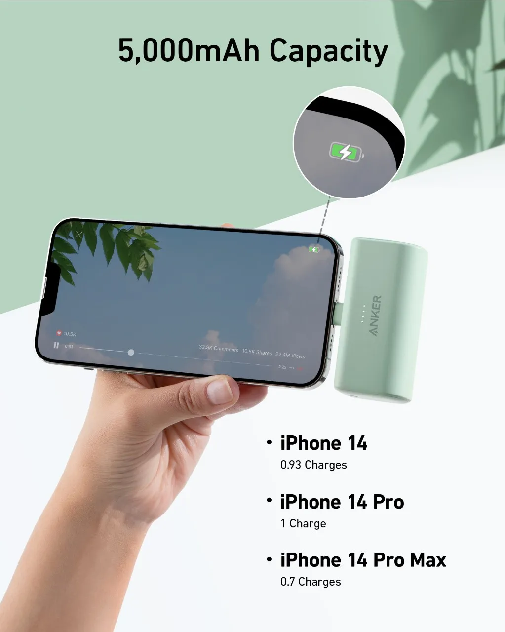 Anker 621 Powerbank 5,000mAh 12W 휴대용 충전기(라이트닝 커넥터 내장형 배터리 팩 포함) iPhone 14와 호환 가능 Anker 621 Powerbank 5,000mAh 12W 휴대용 충전기(라이트닝 커넥터 내장형 배터리 팩 포함) iPhone 14와 호환 가능 이미지 6