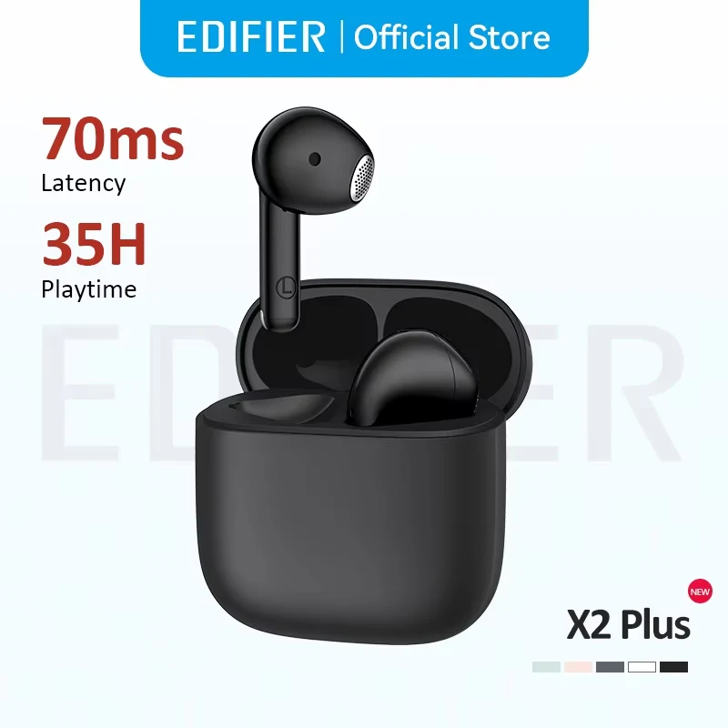 Edifier X2 Plus 진정한 무선 이어버드 TWS 블루투스 이어폰 70ms 낮은 지연 시간 블루투스 V6.0 IP54 방수 35시간 재생 시간 Edifier X2 Plus 진정한 무선 이어버드 TWS 블루투스 이어폰 70ms 낮은 지연 시간 블루투스 V6.0 IP54 방수 35시간 재생 시간 이미지 1